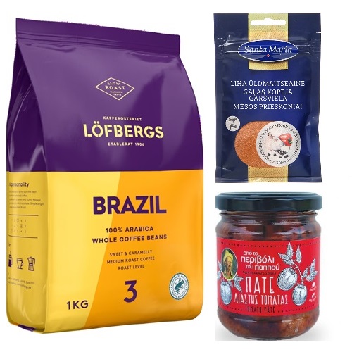 Кофе зерно, паста из томатов и приправа